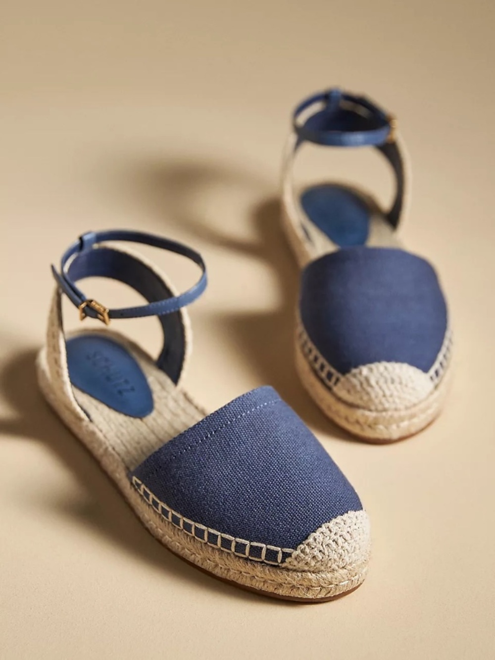 NIB Anthropologie Schutz Blue Greta Flat Sandals 6.5 - Picture 2 of 3